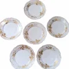 Hot Pamono French White Porcelain Plates with Gilt Decor from Haviland, Limoges, 1902, Set of 6