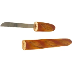 Hot Pamono French Wood Bread Knife with Cover, 20th Century, Set of 2
