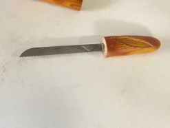 Hot Pamono French Wood Bread Knife with Cover, 20th Century, Set of 2