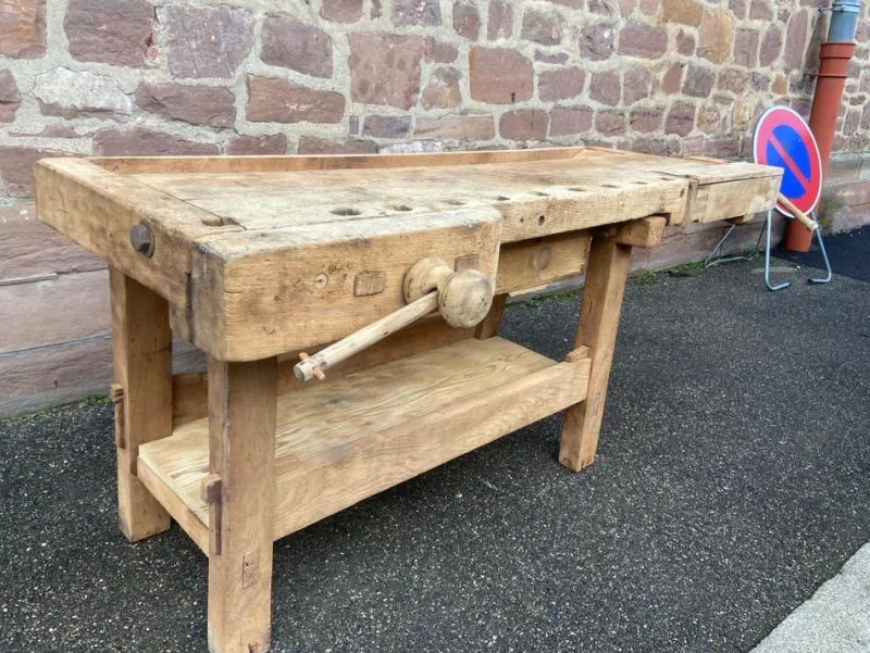 Pamono French Workshop Table, 1890s> Worktables & Workbenches