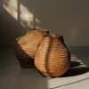 Pamono French Woven Rye Straw and Bramble Baskets, Auvergne, 1900, 1890s, Set of 2> Trunks Crates & Baskets