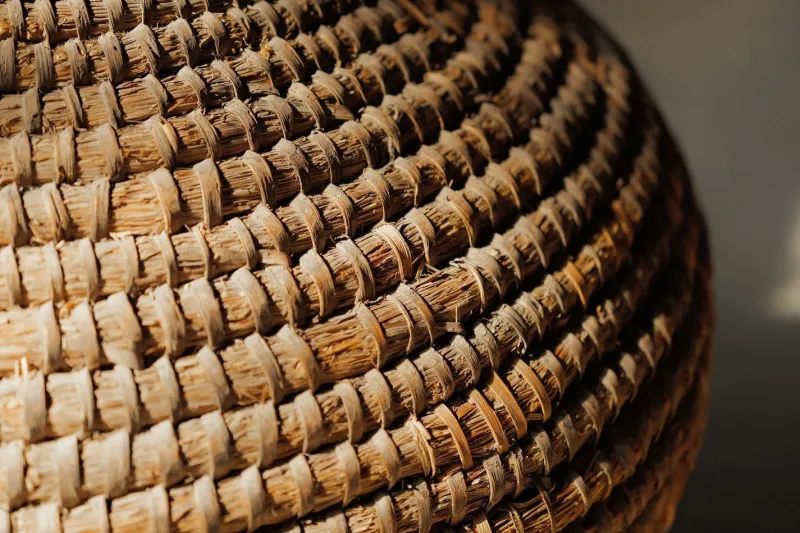 Pamono French Woven Rye Straw and Bramble Baskets, Auvergne, 1900, 1890s, Set of 2> Trunks Crates & Baskets