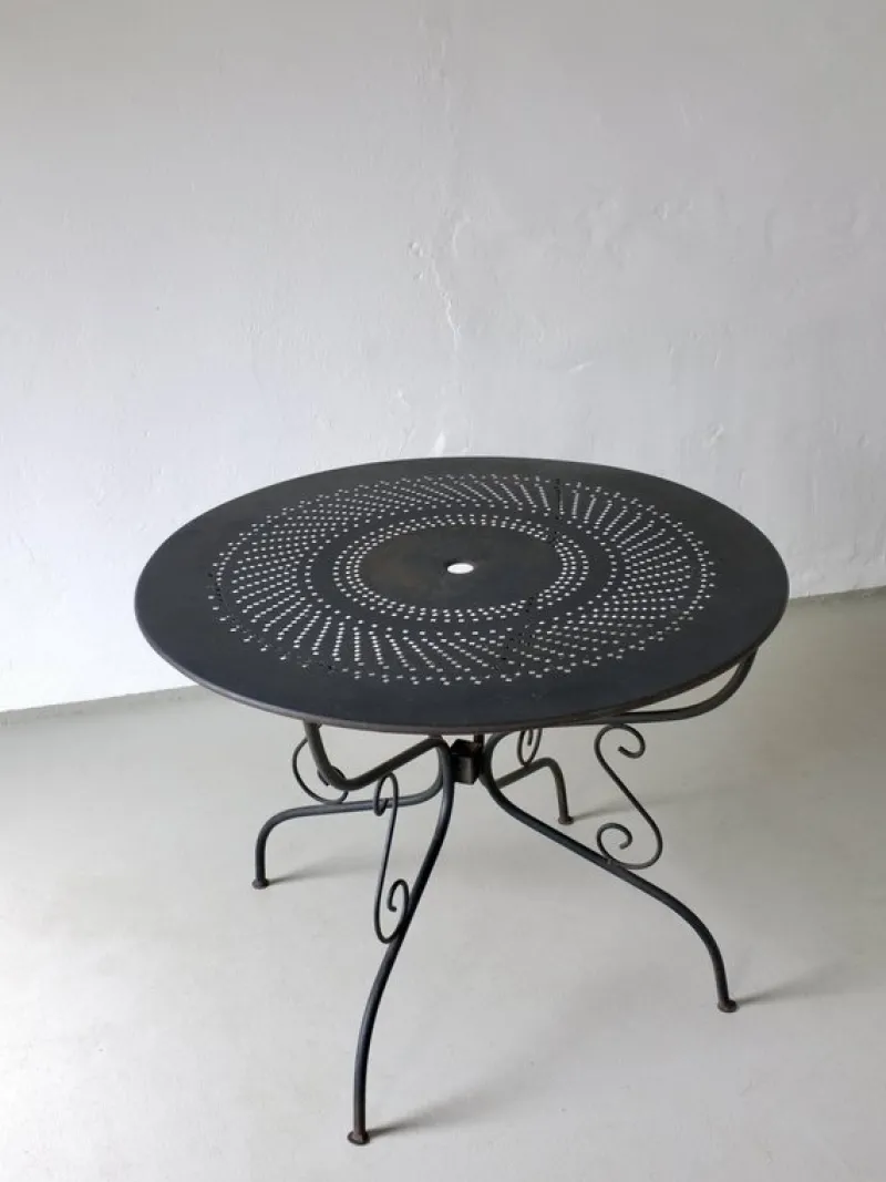 Pamono French Wrought Iron Garden Dining Set, 1950s, Set of 5> Garden Seating