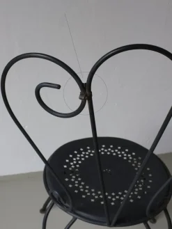Pamono French Wrought Iron Garden Dining Set, 1950s, Set of 5><noscript><img width=