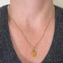 Sale Pamono French Zodiac Gemini Starsign 18k Yellow Gold Charm Pendant, 1940s