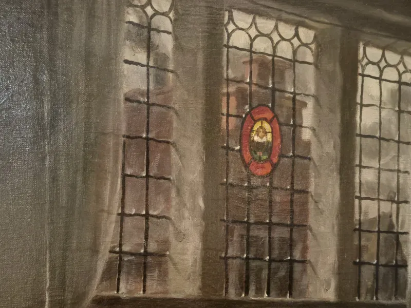 Pamono Fritz Wagner, Dutch Genre Interior, 1920s, Oil on Canvas, Framed> Classical