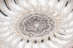 Pamono Fruit Bowl Centerpiece in Concentric Fluted Silver