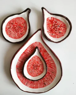 Sale Pamono Fruit Collection Fig Plates in Violet or Green by Federica Massimi, Set of 4