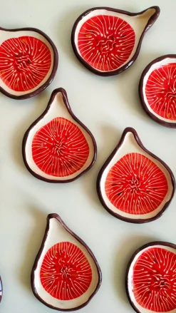 Sale Pamono Fruit Collection Fig Plates in Violet or Green by Federica Massimi, Set of 4
