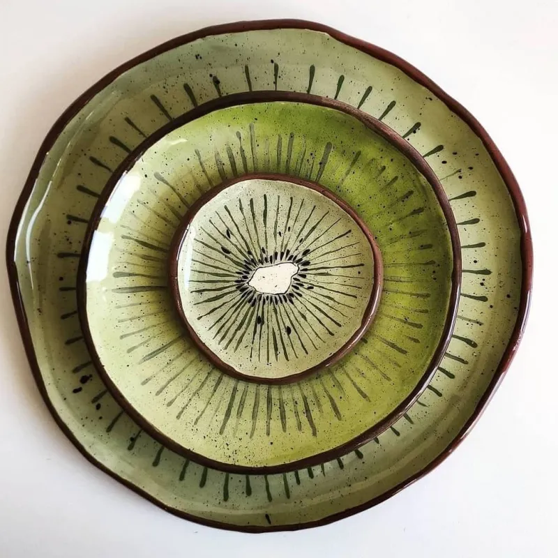 Hot Pamono Fruit Collection Kiwi Plates by Federica Massimi, Set of 4