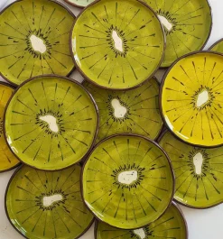 Hot Pamono Fruit Collection Kiwi Plates by Federica Massimi, Set of 4