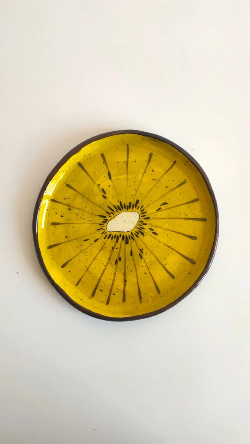 Hot Pamono Fruit Collection Kiwi Plates by Federica Massimi, Set of 4