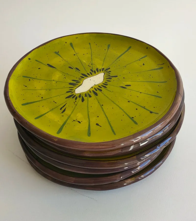 Hot Pamono Fruit Collection Kiwi Plates by Federica Massimi, Set of 4