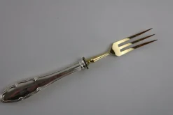 Best Pamono Fruit Cutlery with 800 Silver Handle & Gilded Stainless Steel Blade, 1900s, Set of 12