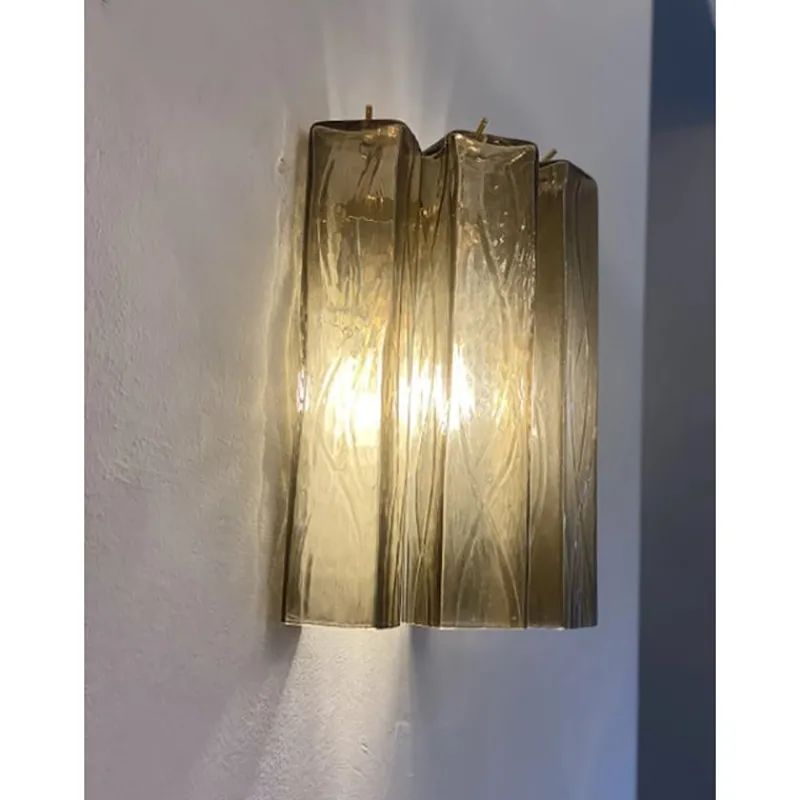 Pamono Fumè Squared Murano Glass Wall Sconce by Simoeng> Wall Lights & Sconces