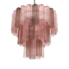 Pamono Fume’ and Pink “Tronchi” Murano Glass Chandelier from Murano> Ceiling Lights