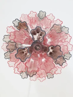 Pamono Fume’ and Pink “Tronchi” Murano Glass Chandelier from Murano> Ceiling Lights