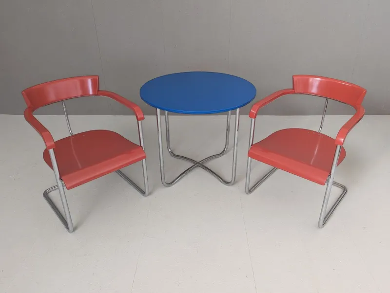 Pamono Functionalist Avant-Garde Seating Set by Jindřich Halabala for Up Závody, 1930s, Set of 3> Garden Seating