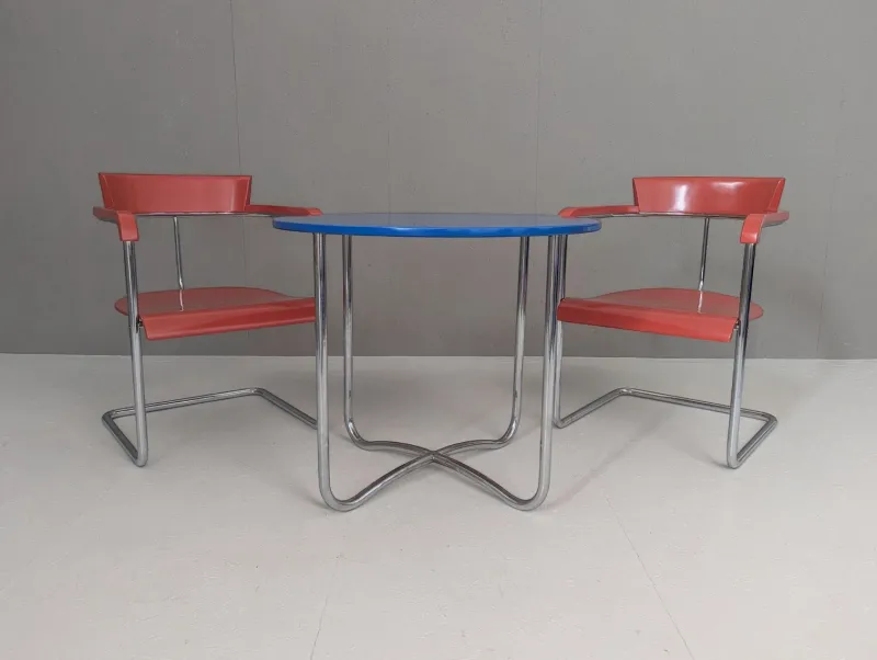 Pamono Functionalist Avant-Garde Seating Set by Jindřich Halabala for Up Závody, 1930s, Set of 3> Garden Seating