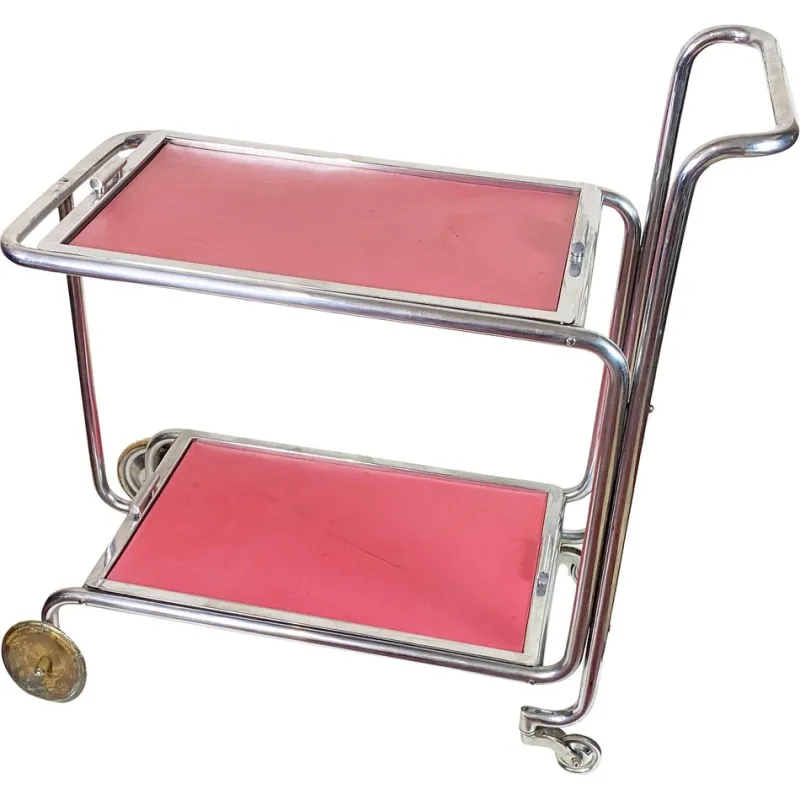 Pamono Functionalist Bauhaus Chrome-Plated Serving Table, 1930s