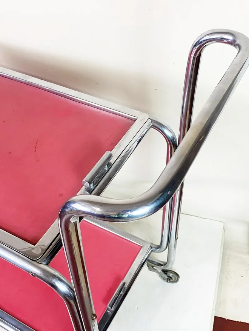 Pamono Functionalist Bauhaus Chrome-Plated Serving Table, 1930s