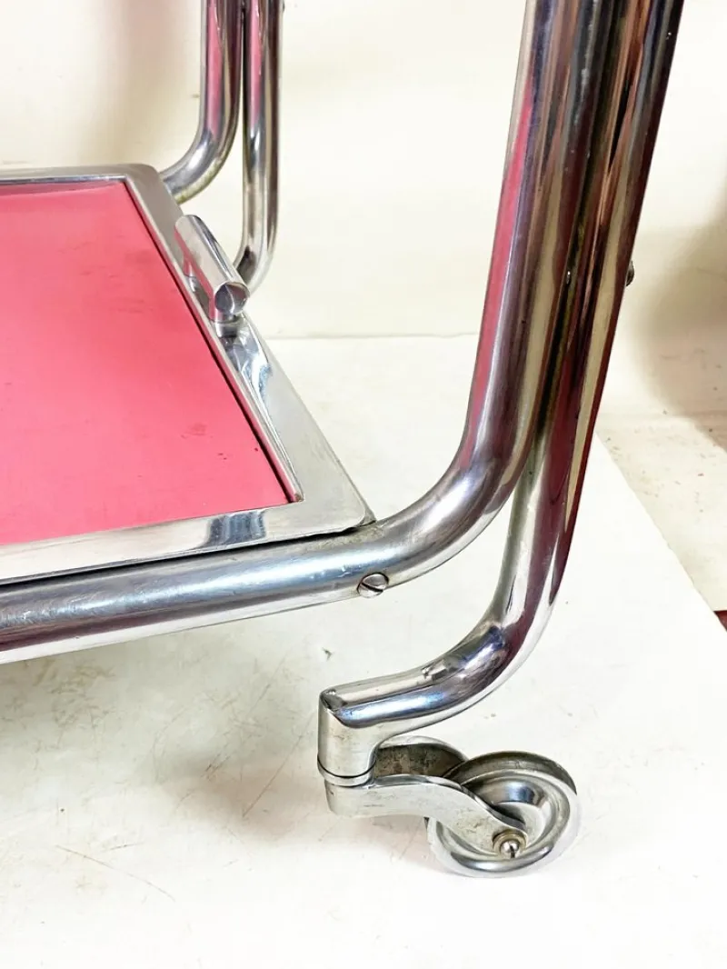 Pamono Functionalist Bauhaus Chrome-Plated Serving Table, 1930s