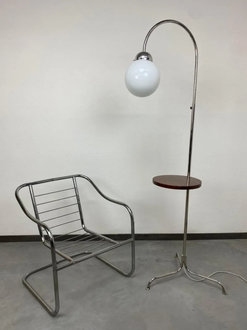 Pamono Functionalist Floor Lamp attributed to Jindřich Halabala, 1930s> Floor Lamps