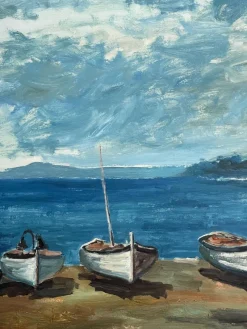 Discount Pamono G. Brambilla, Marina, 20th Century, Oil Painting on Canvas