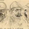 Pamono G. Cervelli, World War One French Satirical Caricature, 1910s, Charcoal> Work On Paper