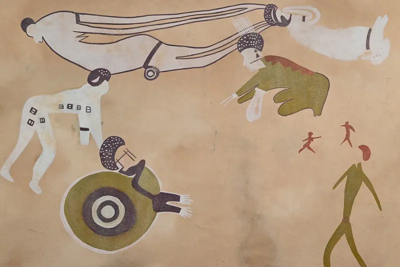 Pamono G. Le Poitevin, Tassili Rock, 1960s, Mixed Media> Abstraction|Painting
