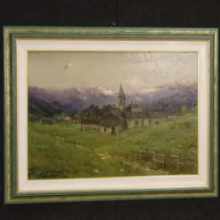 Pamono G. Mariani, Landscape, 19th Century, Oil on Masonite, Framed> Impressionist