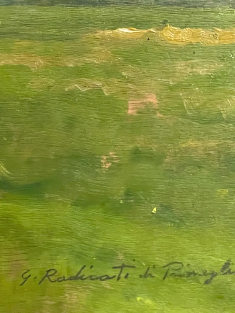 Pamono G. Radicati, Country Landscape, 20th Century, Oil Painting on Panel> Painting