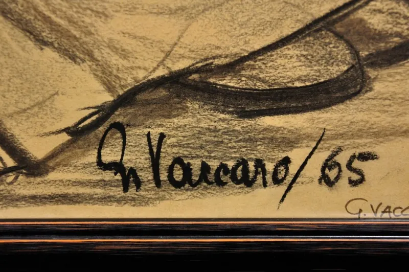 Pamono G. Vaccaro, La Contadina, 1865, Charcoal & Pencil on Paper> Work On Paper