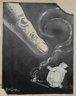 Pamono Gabriele Galantara, The Punishment, Mixed Media Drawing, 1909> Work On Paper
