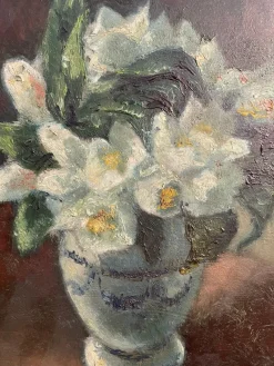 Pamono Galetti, Flowers, 20th Century, Oil Painting on Panel, Framed><noscript><img width=
