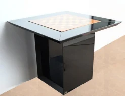 Pamono Game Table, Chessboard and Chairs by Paul Michel, 1970s, Set of 3><noscript><img width=
