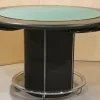 Pamono Game Table in Leather and Steel, Italy, 1970s> Game Tables