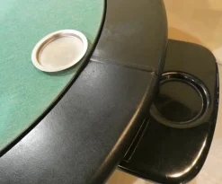 Pamono Game Table in Leather and Steel, Italy, 1970s><noscript><img width=
