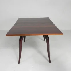 Pamono Gaming Table with Folding and Rotating Top, 1950s><noscript><img width=