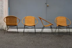 Best Pamono Garden Armchairs in Midollin & Metal Campo & Graffi Design attributed to Campo E Graffi, 1960s, Set of 4