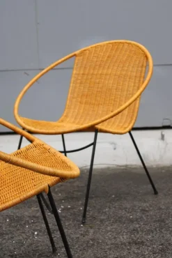 Best Pamono Garden Armchairs in Midollin & Metal Campo & Graffi Design attributed to Campo E Graffi, 1960s, Set of 4