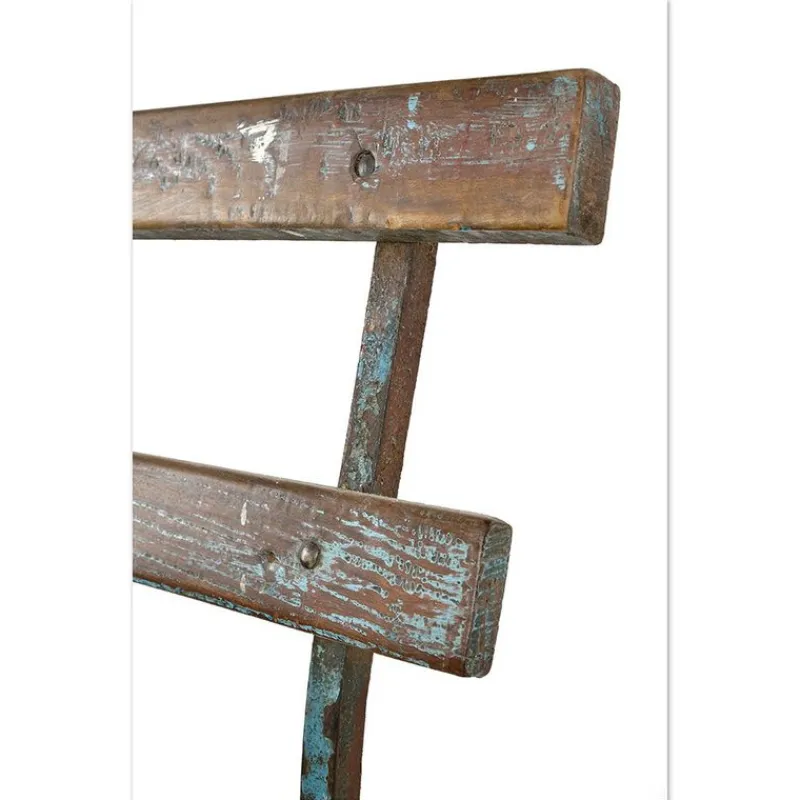 Outlet Pamono Garden Bench in Iron and Weathered Wood
