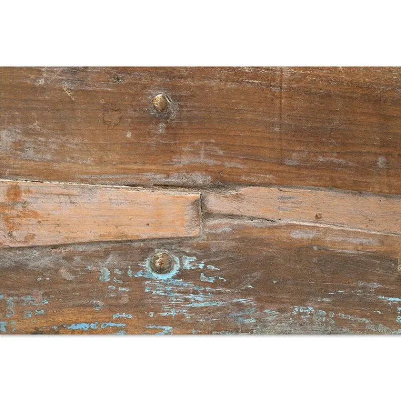 Outlet Pamono Garden Bench in Iron and Weathered Wood