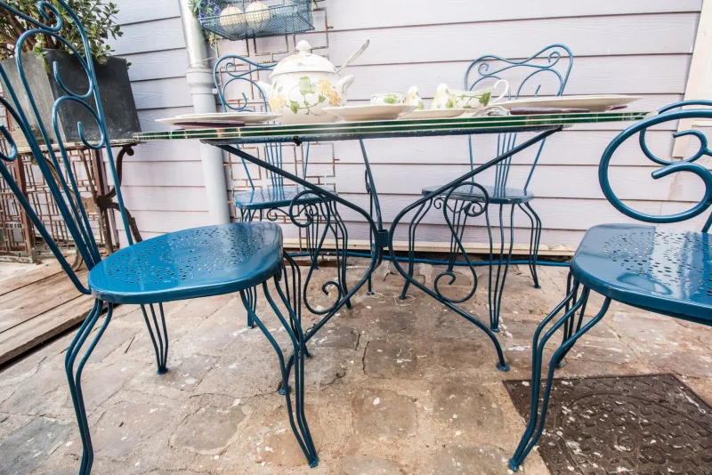 Sale Pamono Garden Chairs & Table Set from Fermob, 1950s, Set of 5