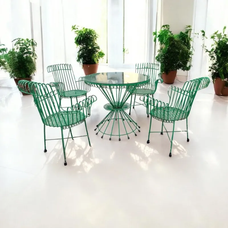 Discount Pamono Garden Chairs and Table, 1960s, Set of 5