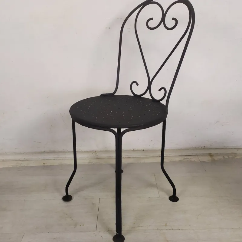Pamono Garden Chairs in Black Iron, 1890s, Set of 4> Garden Seating