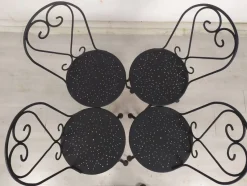 Pamono Garden Chairs in Black Iron, 1890s, Set of 4><noscript><img width=