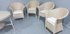 Sale Pamono Garden Conservatory Table and Chairs by Lloyd Loom, Set of 5