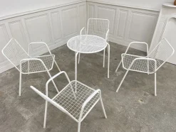 Pamono Garden Furniture in White Metal, 1970, Set of 5> Garden Seating