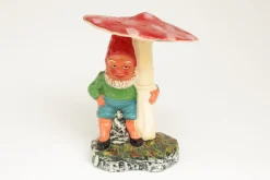 Discount Pamono Garden Gnome and Toadstool in Clay, GDR, 1950s